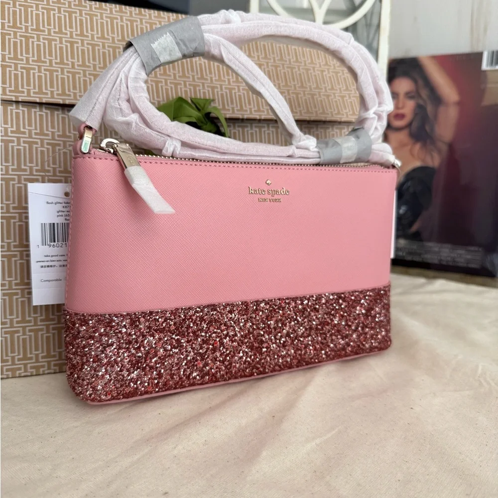 Kate Spade Pink Glitter Crossbody Bag - Picture 1 of 7